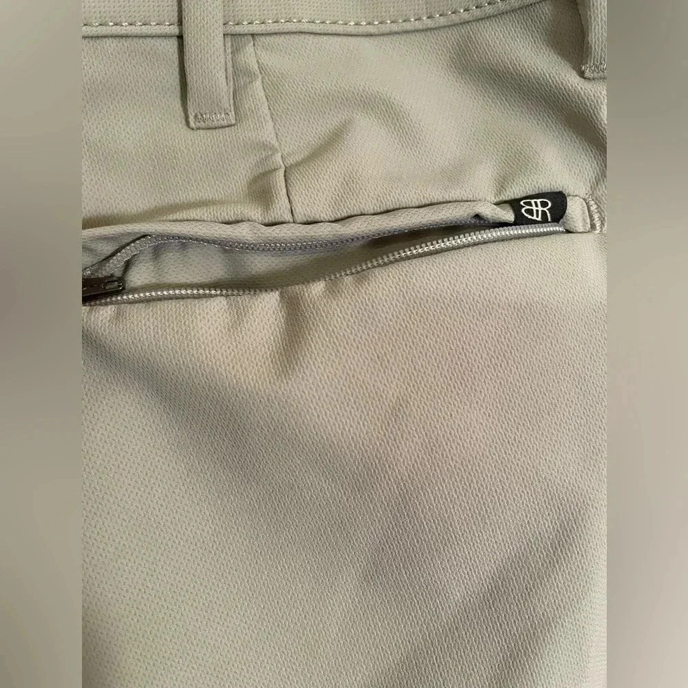 Banana Republic Mens Chino Pants Ivory Straight Leg Zip Fly Size 36x30 Polyester - Picture 5 of 9